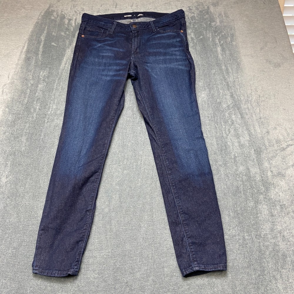 Old Navy Rockstar Super Skinny Jeans Womens 12 Blue Denim All Seasons Mid Rise